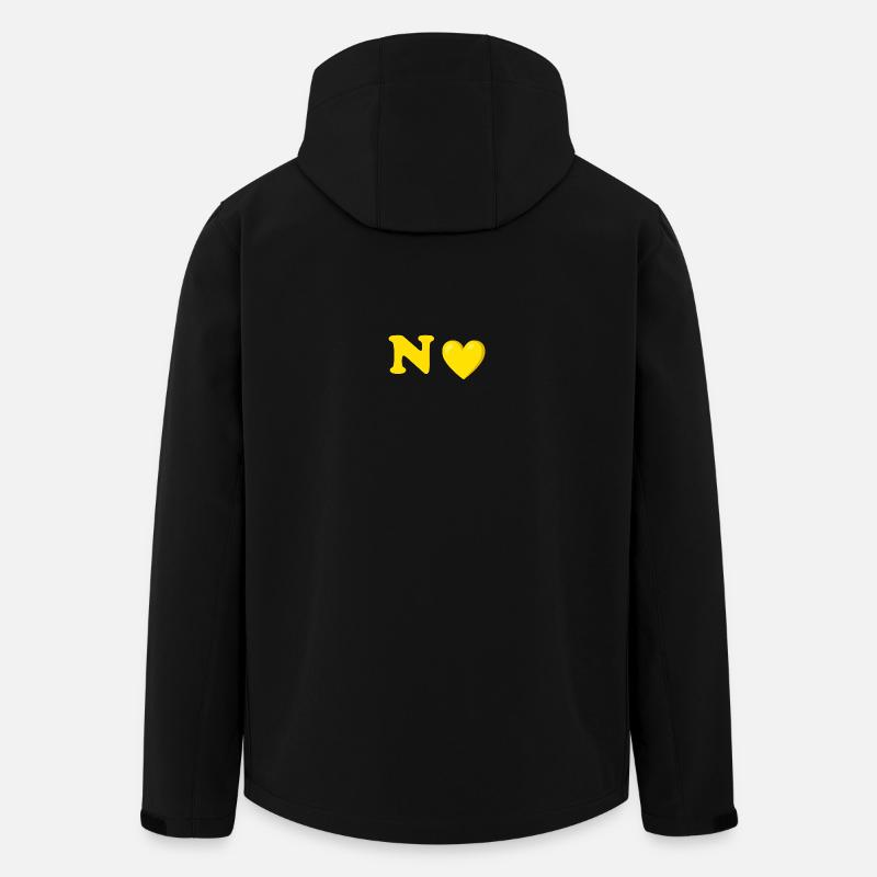 Conception de lettre de coeur jaune - Veste softshell homme en polyester recyclé Stanley/Stella - noir