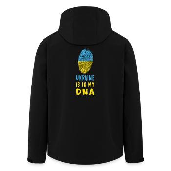 Ukraine ist in meiner DNA / Geschenkidee - Recycelte Männer Softshell-Jacke von Stanley/Stella - Schwarz - Hinten - AI Model Male 185 light (185cm)