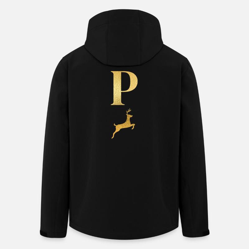 Letter p golden deer - gift idea - Men’s Recycled Softshell Jacket by Stanley/Stella - black