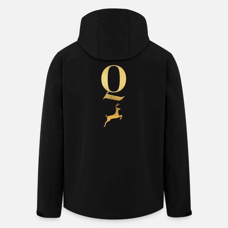 Buchstabe Q Goldener Hirsch - Geschenkidee - Recycelte Männer Softshell-Jacke von Stanley/Stella - Schwarz