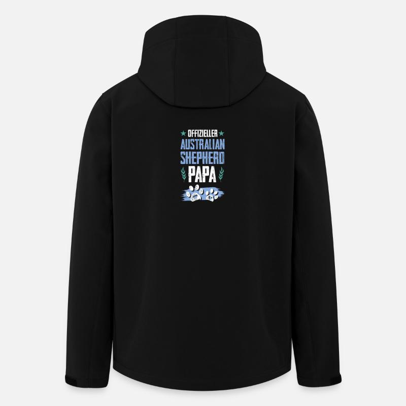 australischer shäferhund hunde papa - Recycelte Männer Softshell-Jacke von Stanley/Stella - Schwarz