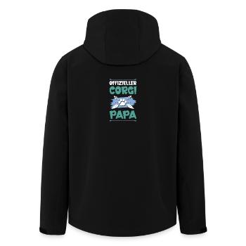 Chiens corgi papa - Veste softshell homme en polyester recyclé Stanley/Stella - noir - Dos - AI Model Male 185 light (185cm)