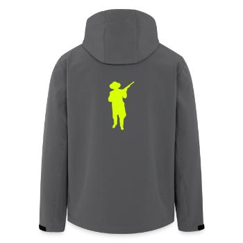 Man and Gun 2 (Vector) - Recycelte Männer Softshell-Jacke von Stanley/Stella - Schwarz - Hinten - AI Model Male 185 light (185cm)