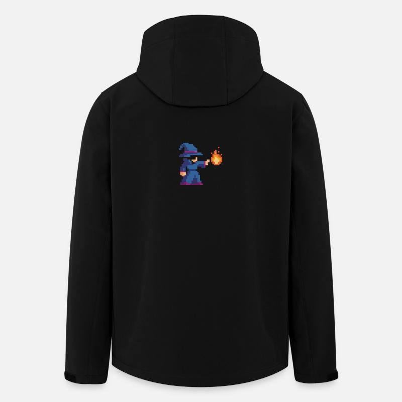 Pixel Wizard et Fire - Veste softshell homme en polyester recyclé Stanley/Stella - noir