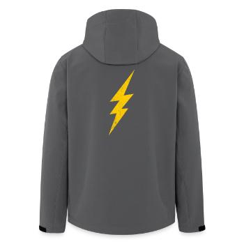 Energy flashDesign in yellow - Men’s Recycled Softshell Jacket by Stanley/Stella - black - Back - AI Model Male 185 light (185cm)
