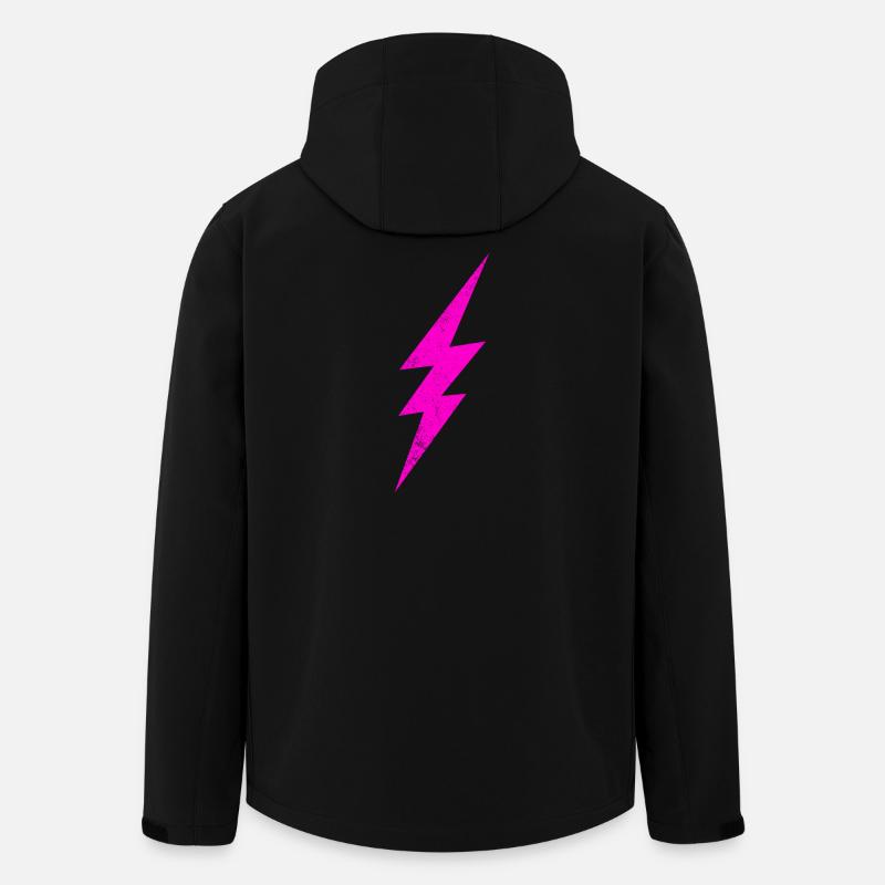 Leuchtender Pinker Blitz - Recycelte Männer Softshell-Jacke von Stanley/Stella - Schwarz