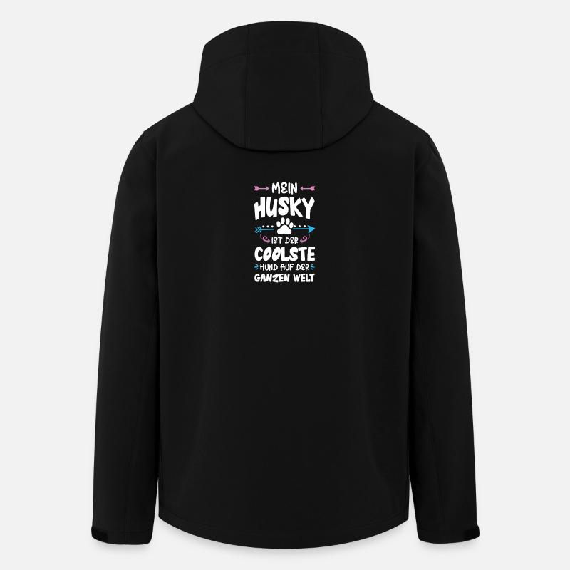 husky hund spruch - Recycelte Männer Softshell-Jacke von Stanley/Stella - Schwarz