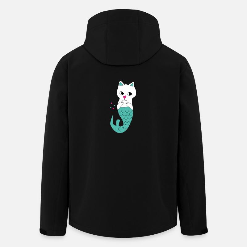Chat Sirène - Veste softshell homme en polyester recyclé Stanley/Stella - noir