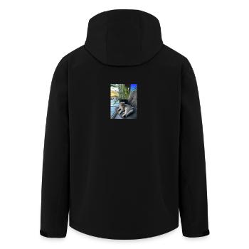J.H - Recycelte Männer Softshell-Jacke von Stanley/Stella - Schwarz - Hinten - AI Model Male 185 light (185cm)
