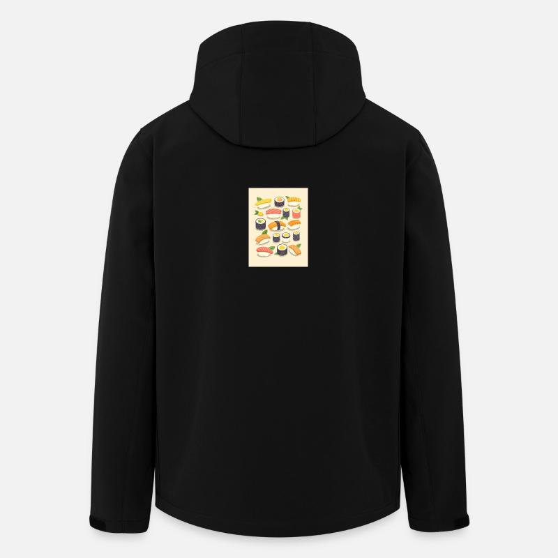 Lebendige Sushi-Sortiment-Illustration - Recycelte Männer Softshell-Jacke von Stanley/Stella - Schwarz