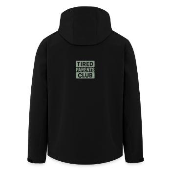 Tired Parents Club - Men’s Recycled Softshell Jacket by Stanley/Stella - black - Back - AI Model Male 185 light (185cm)