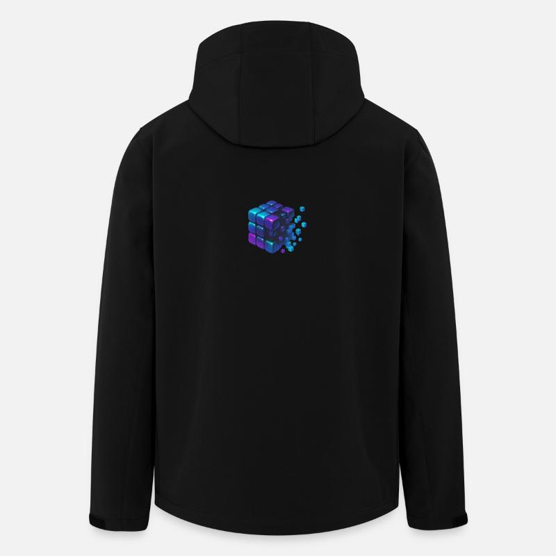 Digital Cube Explosion - Recycelte Männer Softshell-Jacke von Stanley/Stella - Schwarz
