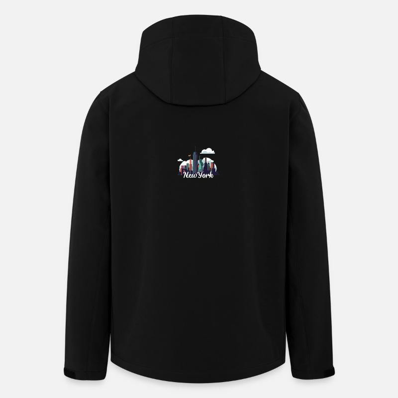 New Yorker Skyline Splash - Recycelte Männer Softshell-Jacke von Stanley/Stella - Schwarz