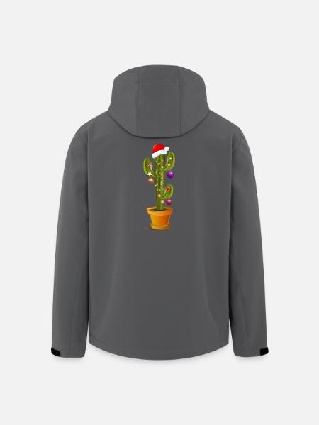 Julepyntet kaktus til jul - Stanley/Stella herre softshelljakke i genanvendt polyester - sort