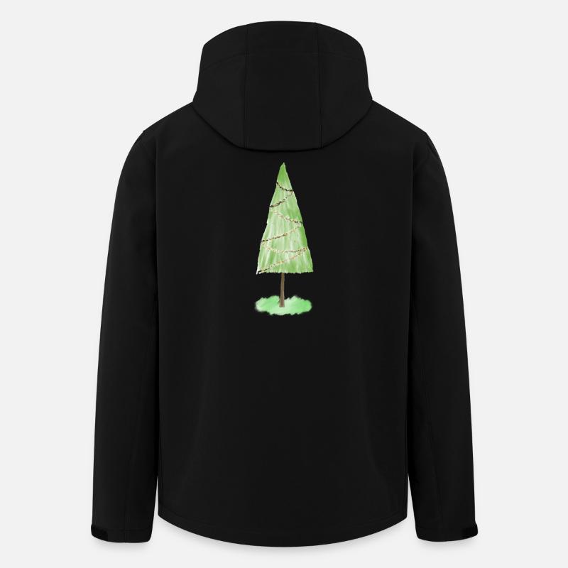 Festliche Tannenschmuck-Grafik - Recycelte Männer Softshell-Jacke von Stanley/Stella - Schwarz