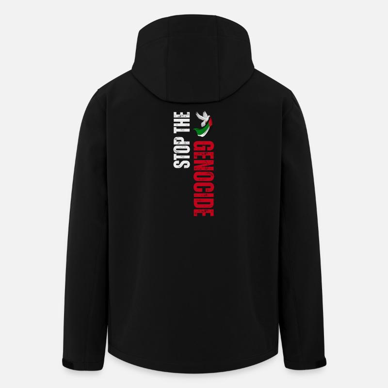 Arrêtez le génocide, libérez la Palestine - Veste softshell homme en polyester recyclé Stanley/Stella - noir