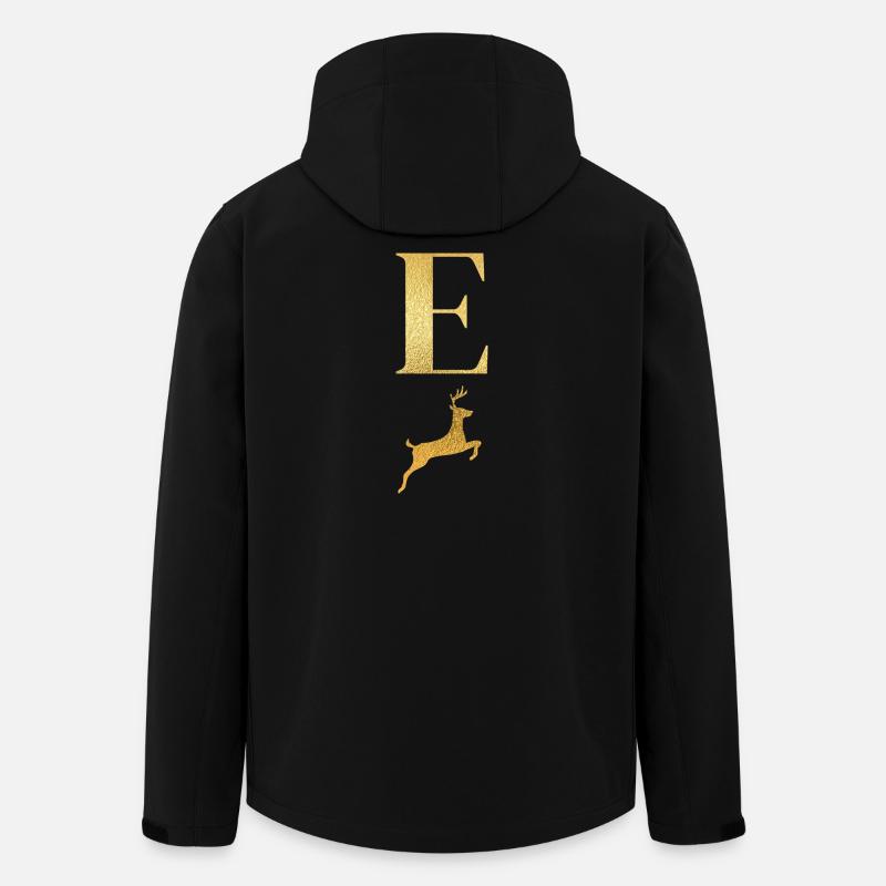 Buchstabe e goldener Hirsch - Geschenkidee - Recycelte Männer Softshell-Jacke von Stanley/Stella - Schwarz