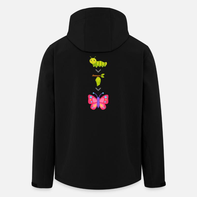 Raupe zu Schmetterling Verwandlung - Recycelte Männer Softshell-Jacke von Stanley/Stella - Schwarz