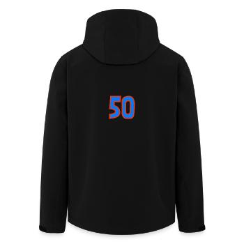 50. 50 YEARS. 50th ANNIVERSARY. 50TH ANNIVERSARY. - Men’s Recycled Softshell Jacket by Stanley/Stella - black - Back - AI Model Male 185 light (185cm)