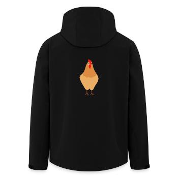 Cute Scary Chicken - Gift Idea - Men’s Recycled Softshell Jacket by Stanley/Stella - black - Back - AI Model Male 185 light (185cm)