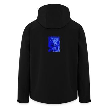 Abstraction bleue - Veste softshell homme en polyester recyclé Stanley/Stella - noir - Dos - AI Model Male 185 light (185cm)