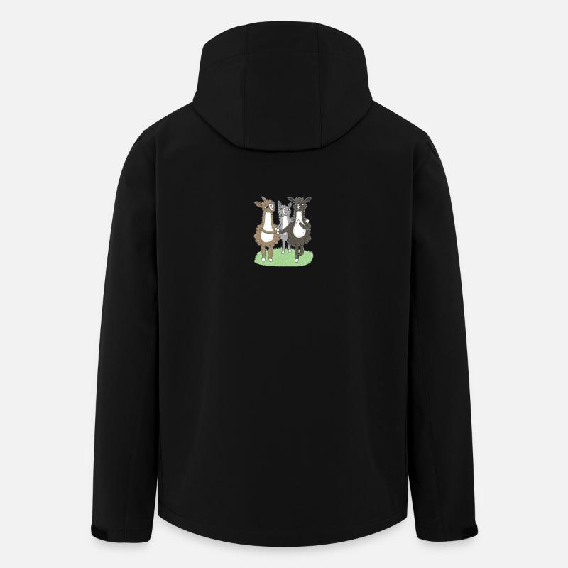 Three Llama Friends - Men’s Recycled Softshell Jacket by Stanley/Stella - black