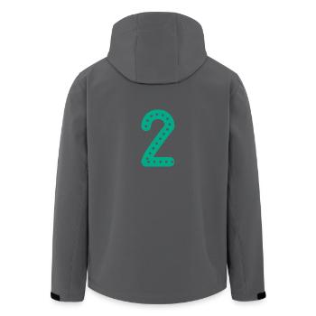 2 YEARS. 2nd ANNIVERSARY. BIRTHDAY 2 YEARS. 2 - Men’s Recycled Softshell Jacket by Stanley/Stella - black - Back - AI Model Male 185 light (185cm)