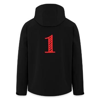 1 YEAR. 1st BIRTHDAY. BIRTHDAY 1 YEAR. 1 - Men’s Recycled Softshell Jacket by Stanley/Stella - black - Back - AI Model Male 185 light (185cm)