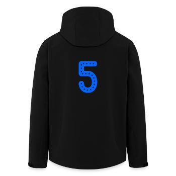 5 YEARS. 5th ANNIVERSARY. BIRTHDAY 5 YEARS. 5 - Men’s Recycled Softshell Jacket by Stanley/Stella - black - Back - AI Model Male 185 light (185cm)