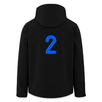 2 YEARS. 2nd ANNIVERSARY. BIRTHDAY 2 YEARS. 2 - Men’s Recycled Softshell Jacket by Stanley/Stella - black - Back - AI Model Male 185 light (185cm)