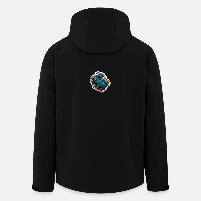 Blauer Pfau Federpracht - Recycelte Männer Softshell-Jacke von Stanley/Stella - Schwarz