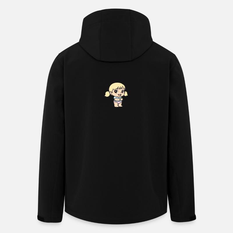 Kleines pastellblondes Cartoon-Mädchen - Recycelte Männer Softshell-Jacke von Stanley/Stella - Schwarz