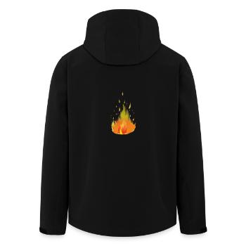 Flames Fire - Men’s Recycled Softshell Jacket by Stanley/Stella - black - Back - AI Model Male 185 light (185cm)