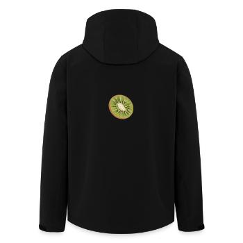 kiwi healthy fruit gift - Men’s Recycled Softshell Jacket by Stanley/Stella - black - Back - AI Model Male 185 light (185cm)