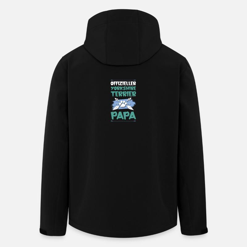 Yorkshire terrier chiens papa - Veste softshell homme en polyester recyclé Stanley/Stella - noir