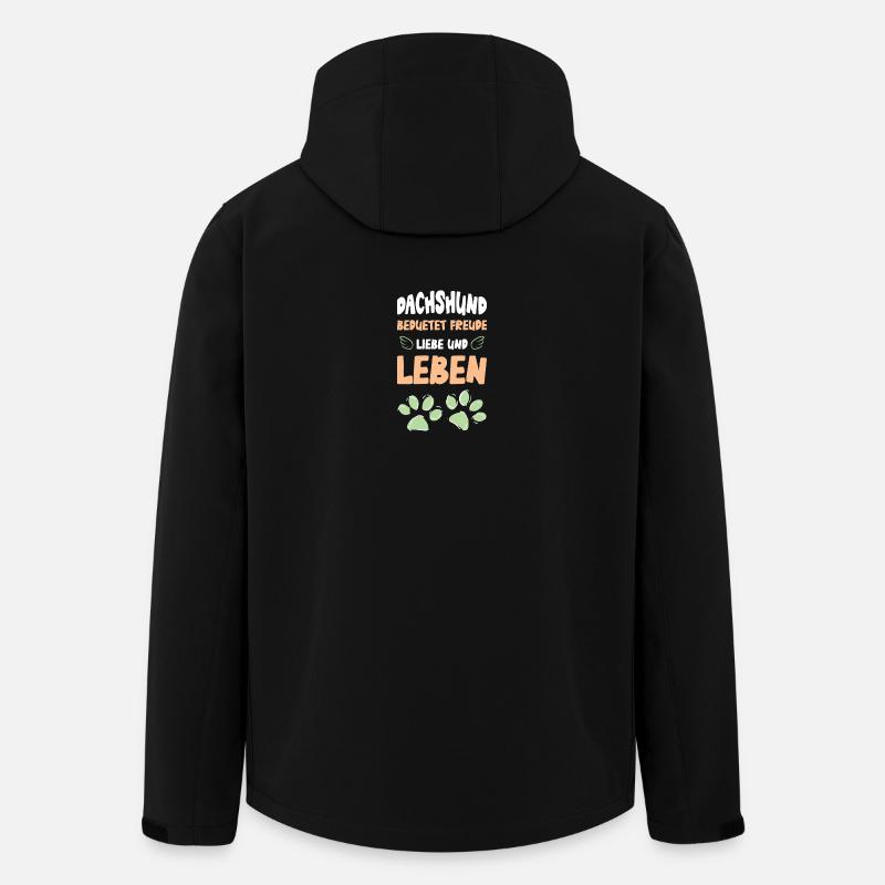 Dachshund Love and Life - Men’s Recycled Softshell Jacket by Stanley/Stella - black