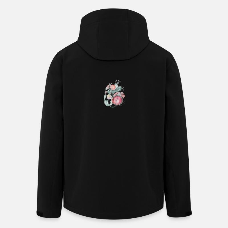 Mer de fleurs Wave Art - Veste softshell homme en polyester recyclé Stanley/Stella - noir
