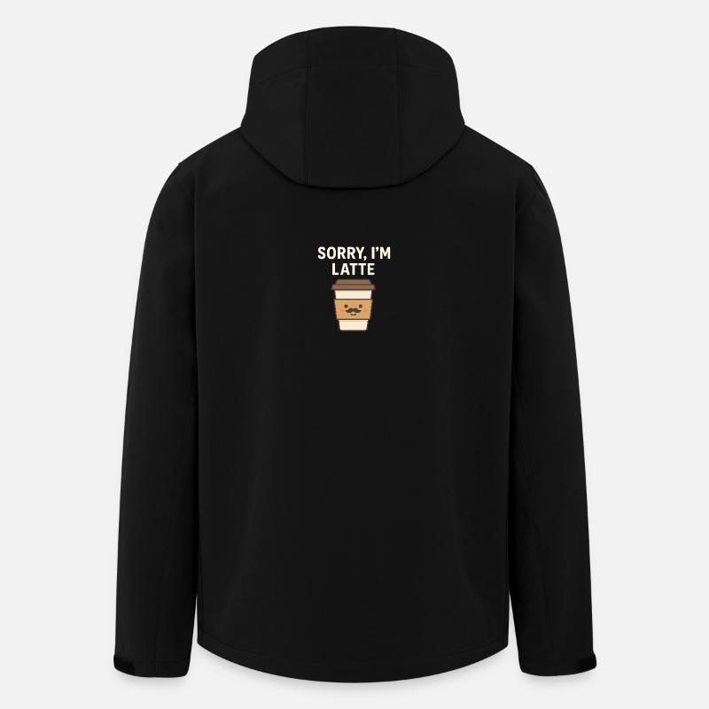 Désolé, je suis Latte – Drôle de design de café - Veste softshell homme en polyester recyclé Stanley/Stella - noir