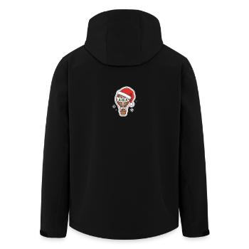 Heißluftballon mit Weihnachtsmütze Weihnachtsmotiv - Recycelte Männer Softshell-Jacke von Stanley/Stella - Schwarz - Hinten - AI Model Male 185 light (185cm)