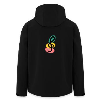 CLE DE SOL. MUSIQUE. ROCK. 21 JUIN. FÊTE MUSIQUE - Veste softshell homme en polyester recyclé Stanley/Stella - noir - Dos - AI Model Male 185 light (185cm)