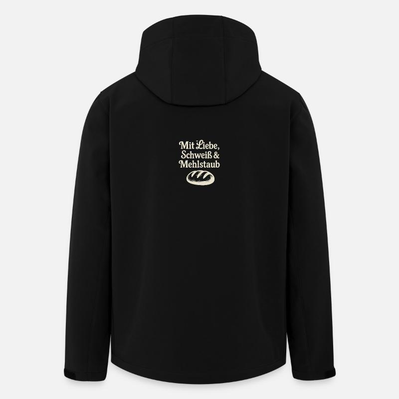Mit Liebe, Schweiß & Mehlstaub - Recycelte Männer Softshell-Jacke von Stanley/Stella - Schwarz