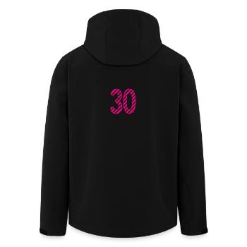 30. 30 YEARS. 30th ANNIVERSARY. 30TH ANNIVERSARY. - Men’s Recycled Softshell Jacket by Stanley/Stella - black - Back - AI Model Male 185 light (185cm)