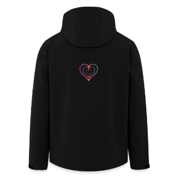 HERZ. PAAR. GERADE VERHEIRATET. Junggesellinnenabschied. VALENTINSTAG. - Recycelte Männer Softshell-Jacke von Stanley/Stella - Schwarz - Hinten - AI Model Male 185 light (185cm)
