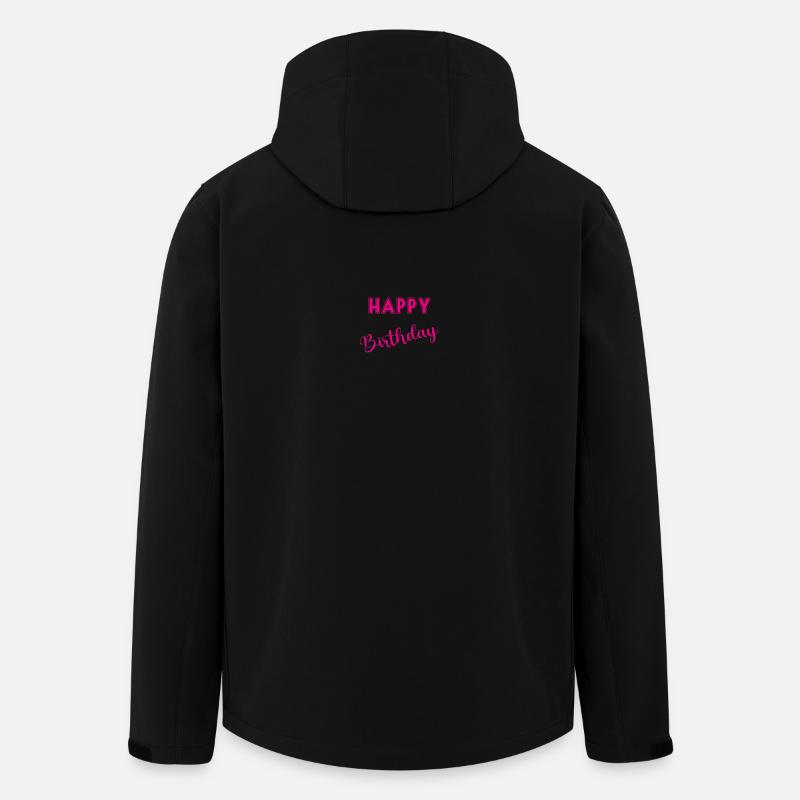 HAPPY BIRTHDAY. JOYEUX ANNIVERSAIRE. ANNIVERSAIRE. - Veste softshell homme en polyester recyclé Stanley/Stella - noir