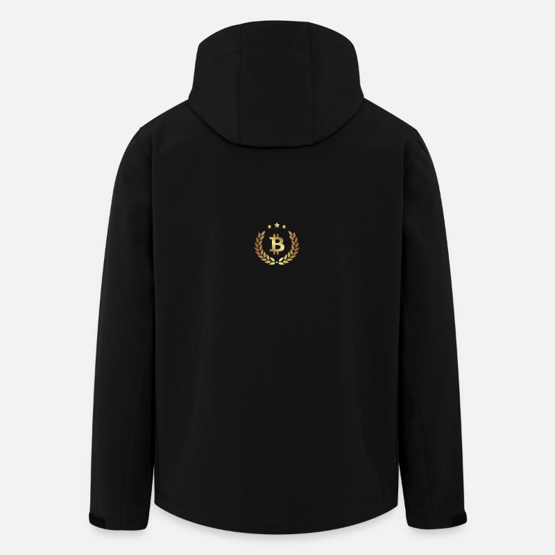 Bitcoin golden wreath design - Men’s Recycled Softshell Jacket by Stanley/Stella - black