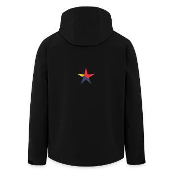 STERN. STERNE. STERN. FEST. JAHRESTAG. WEIHNACHTEN - Recycelte Männer Softshell-Jacke von Stanley/Stella - Schwarz - Hinten - AI Model Male 185 light (185cm)