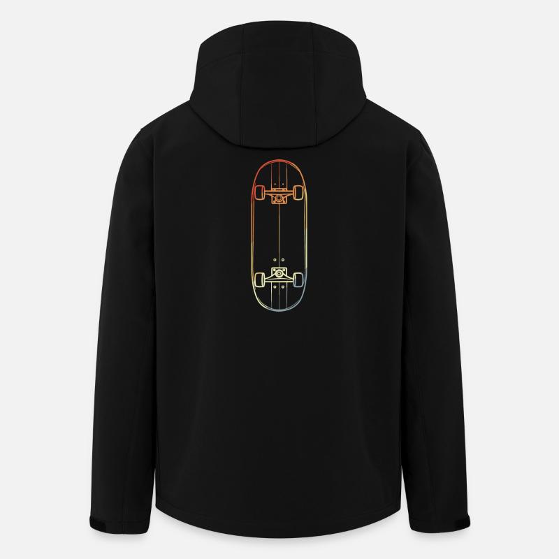 Dessin de lignes sur skateboard - Veste softshell homme en polyester recyclé Stanley/Stella - noir