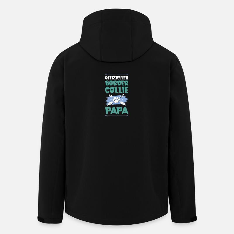 border collie hunde papa - Recycelte Männer Softshell-Jacke von Stanley/Stella - Schwarz