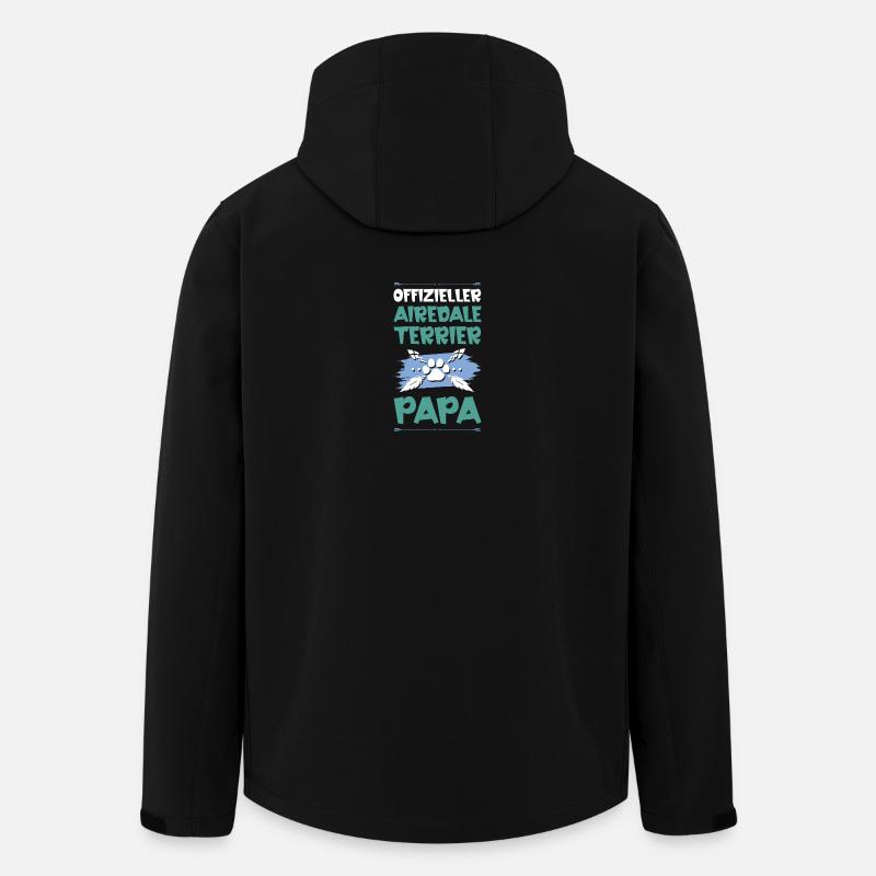airedale terrier hunde papa - Recycelte Männer Softshell-Jacke von Stanley/Stella - Schwarz