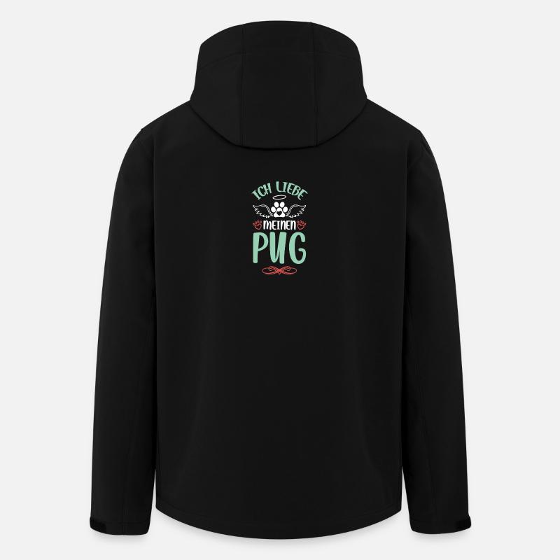 I love my pug with wings - Men’s Recycled Softshell Jacket by Stanley/Stella - black